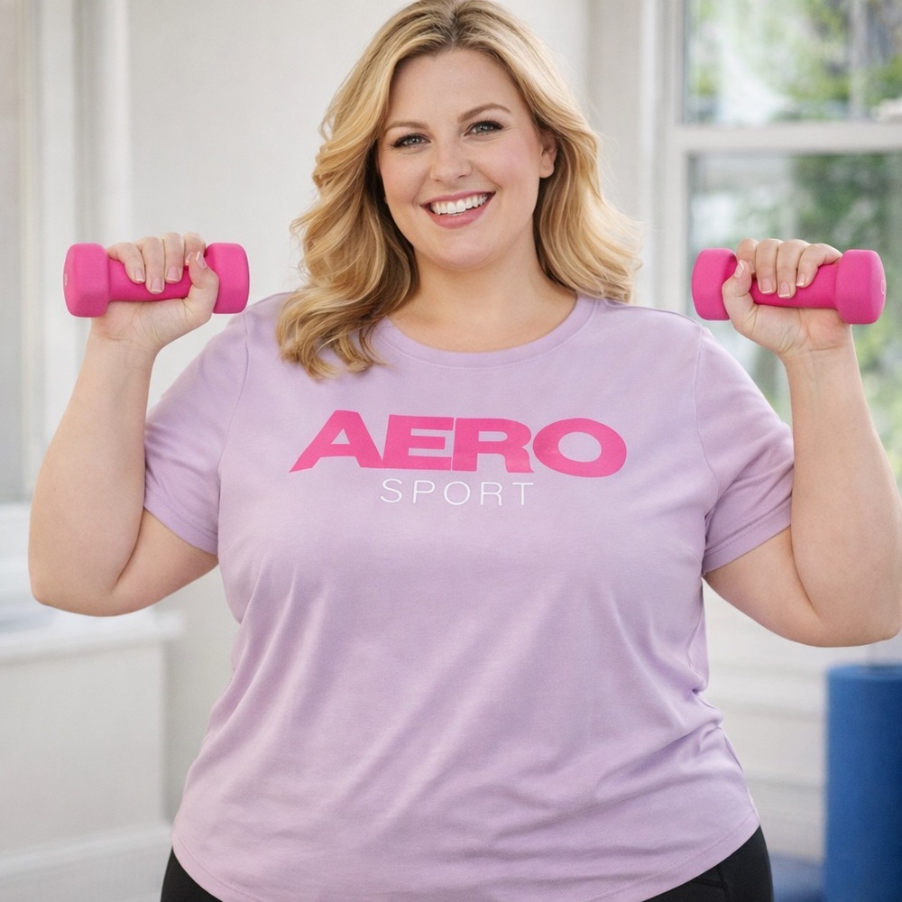 AEROPOSTALE AERO SPORT T-Shirt Women’s PLUS SIZE 3X Mauve Pink Top Shirt Tee NWT
